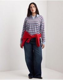 M.N.G - Striped Polo-Neck Sweater