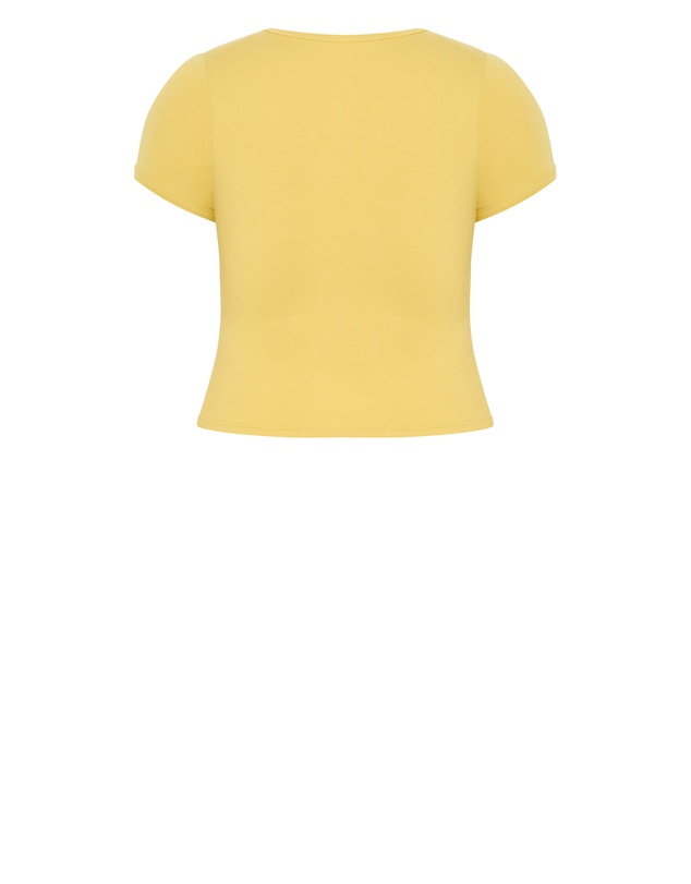 City Chic - Plus size Micro Game Day Print Tee - yellow