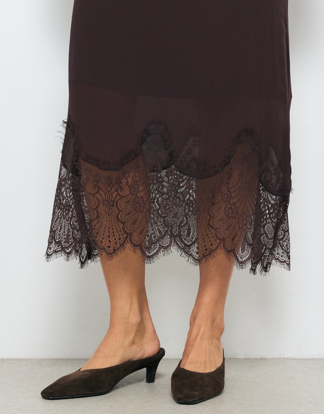 AERE - Tala Heeled Suede Mules