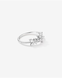 Michael Hill - Floral Pavé Ring with Cubic Zirconia in Sterling Silver