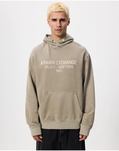Armani Exchange - Brand Script Oversized Hooded Sweatshirt