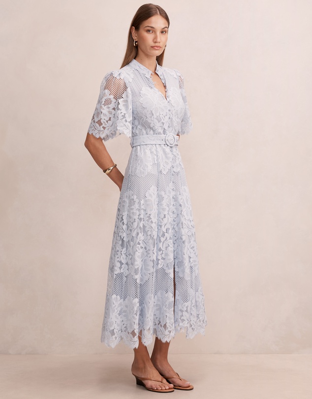 Forever New - Liberty Flutter Sleeves Lace Midi Dress