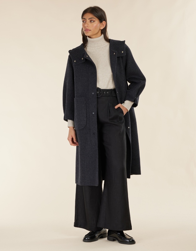 Amelius - Celine Hooded Snap Front Coat