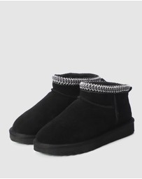 AusWooli Ugg Boots - Altona Sheepskin Wool Ankle Braid Boots