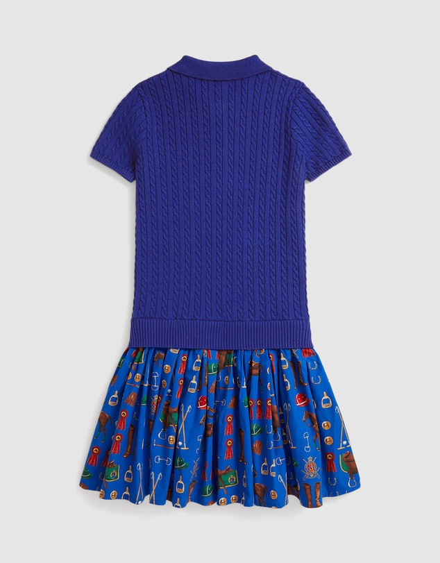 Polo Ralph Lauren - Equestrian-Print Mini-Cable Cotton Dress - Teens