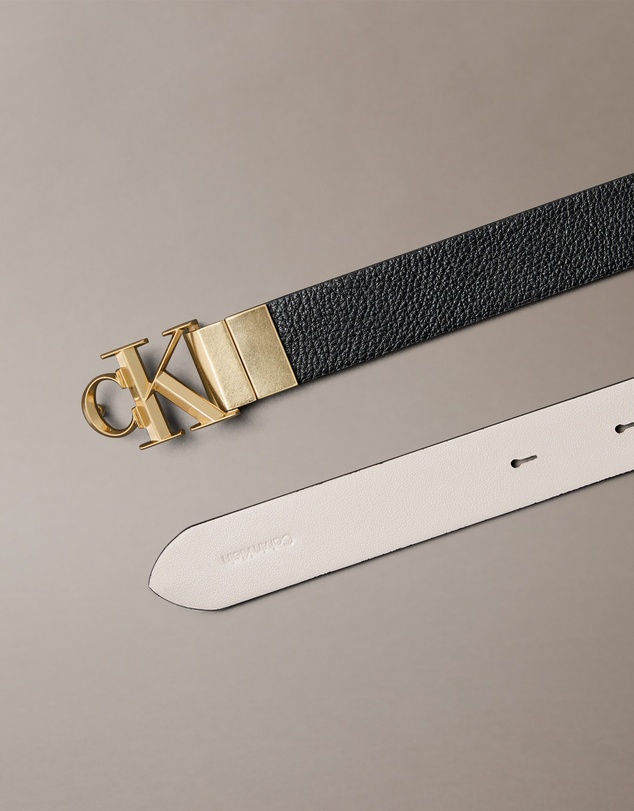 Calvin Klein - Reversible Pebbled Leather Logo Belt