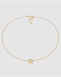 Elli Jewelry - Necklace Choker Flower Nature 925 Sterling Silver Gold-Plated