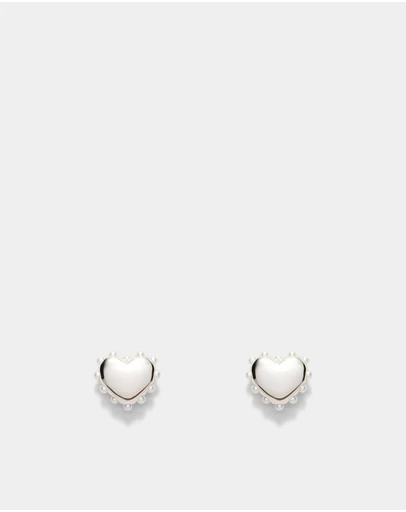 MIMCO - Adore Heart Stud Earrings - Silver
