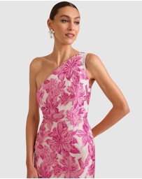 Romance by Honey and Beau - Seanna One Shoulder Midi Dress