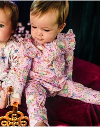 Fleur Harris - 'Bunnies & Bows' Precious Frill Coverall in Pink Love