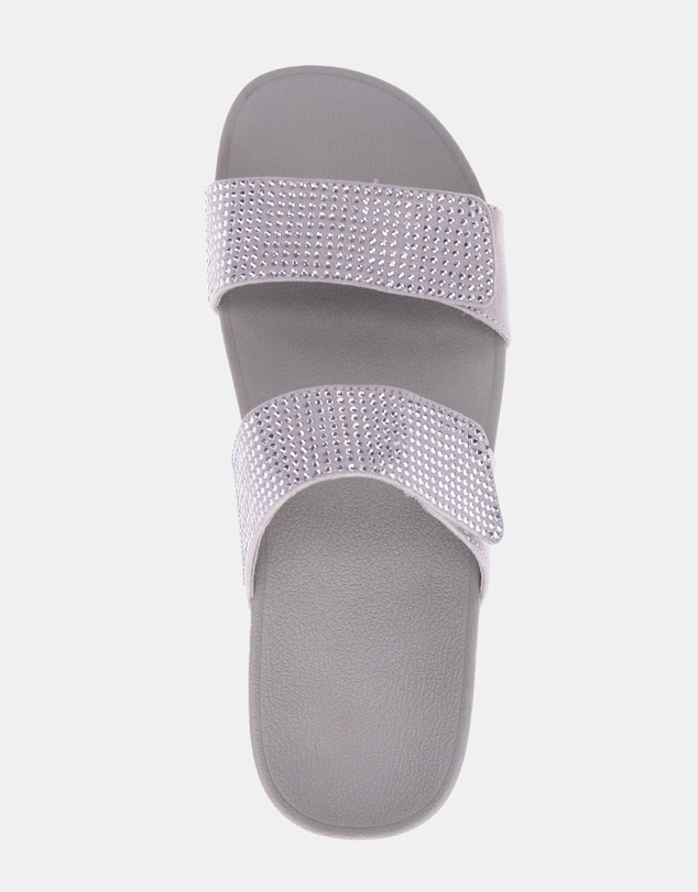 Mia Vita - Avoca Slide Sandal - Silver Rhinestone
