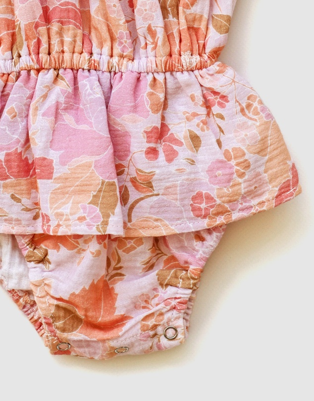 WITH LOVE FOR KIDS - Cotton Muslin Ruffle Playsuit - Babies