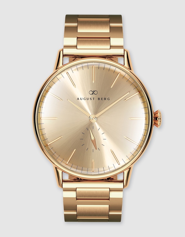 August Berg - Serenity Link 40mm Champagne Gold Watch
