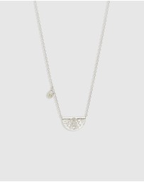 By Charlotte - Silver Lotus Birthstone Necklace - August