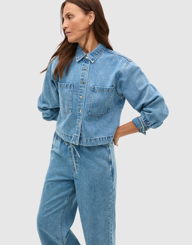 Seed Heritage - Denim Cropped Pocket Shirt