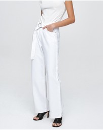 Marle - Belted Wide Leg Jeans