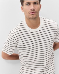 UNISON - Coffee Stripe Relaxed T Shirt