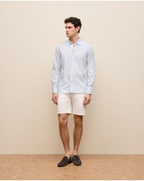 Trenery - Tailored Fit Soft Long Sleeve Shirt in Ice Blue
