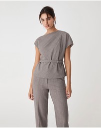 Forcast - Loretta Pleat Belted Top