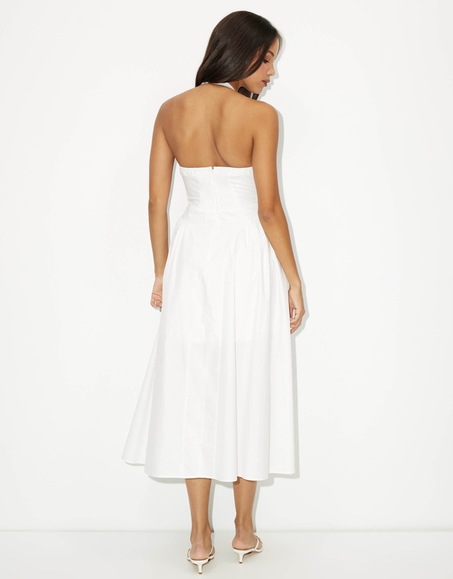 Dazie - Elsa Halter Cotton Midi Dress