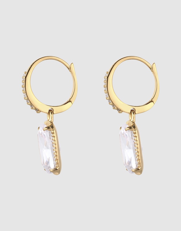 Elli Jewelry - Zirconia Statement Hoops in Gold-Plated 925 Sterling Silver