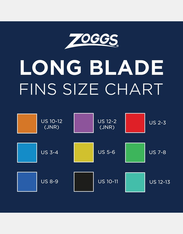 Zoggs - Long Blade Rubber Fin US 012-2 jnr