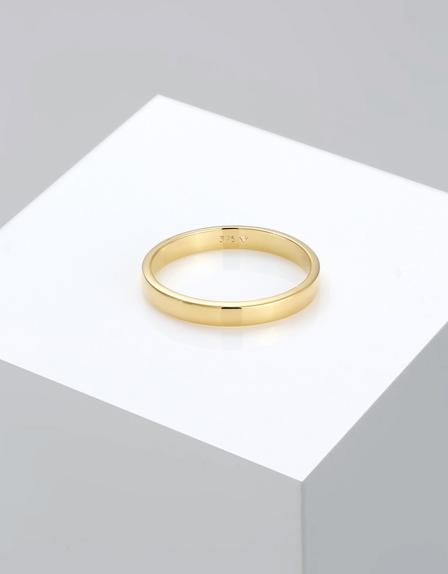 Elli Jewelry - Ring Wedding Ring Partner Ring Basic in 375 Yellow Gold