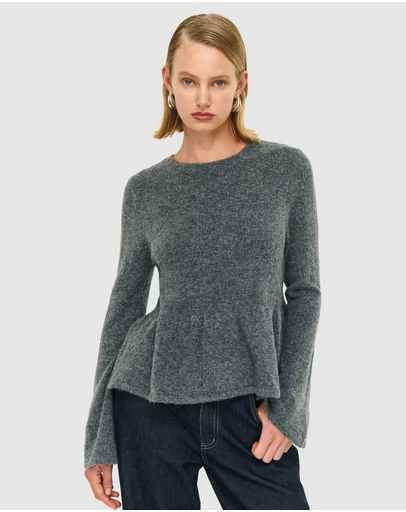 Staple the Label - Noelle Peplum Knit Top