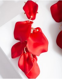 Lovisa - Red Coated Metal Petal Drop Earrings