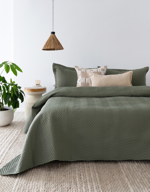 Bambury - Herringbone Embossed Coverlet Set