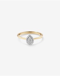 Michael Hill - 0.10 Carat TW Pear Cluster Diamond Promise Ring in 10kt Yellow and White Gold