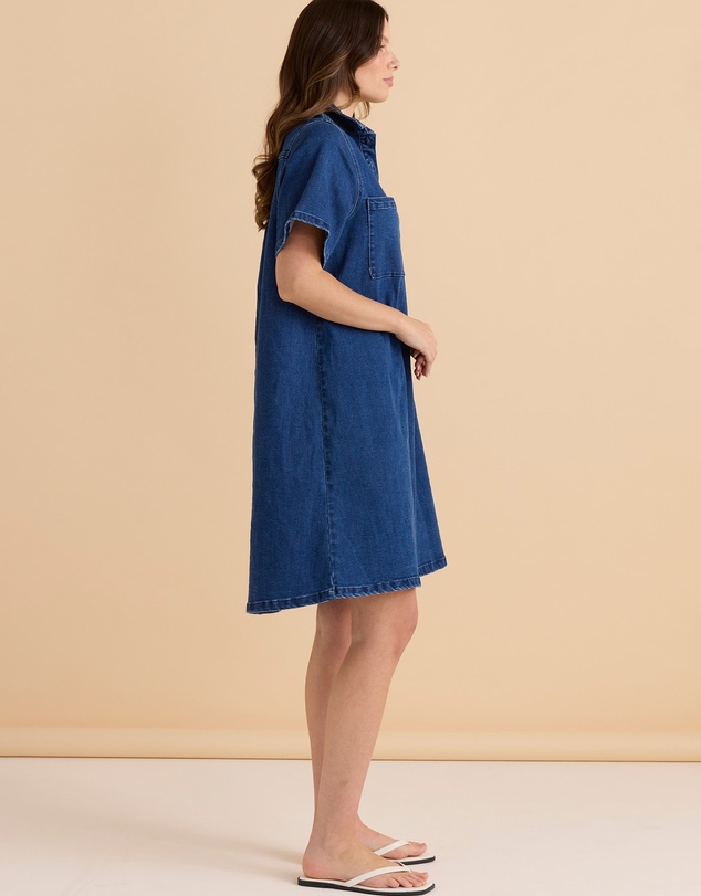 Betty Basics - Shift Denim Shirt Dress