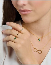 THOMAS SABO - Ring with green and white stones gold