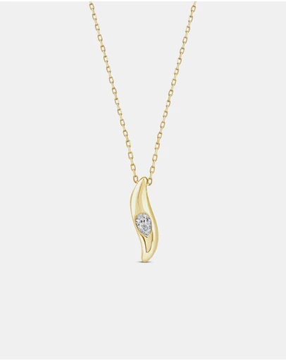 Zoe Olivia - 9K Gold Pear Lab Grown Diamond Neckalce
