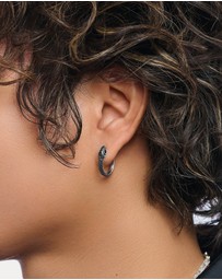THOMAS SABO - Snake hoop earrings with black zirconia