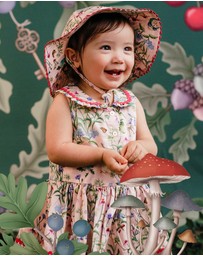 Fleur Harris - 'Enchanted Garden' Summer Baby Hat in Sugar Pink