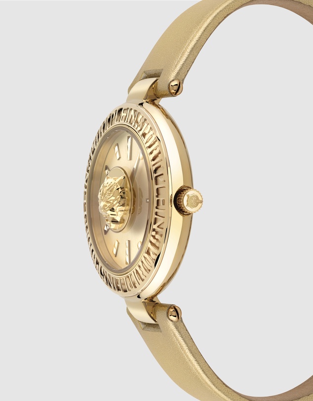 Plein Sport - PLEIN OPIUM 38mm Champagne dial with Gold Leather Strap