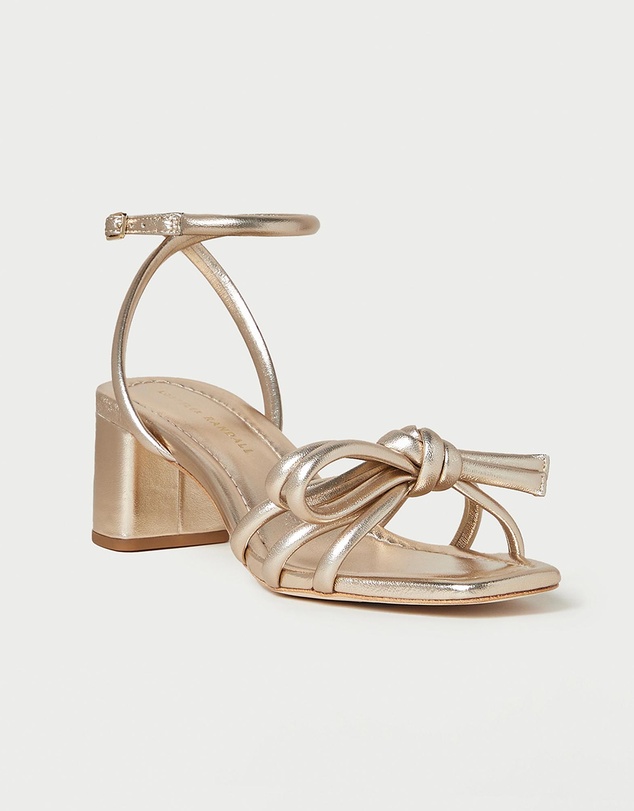 Loeffler Randall - Leather Bow Mid-Heel Sandals