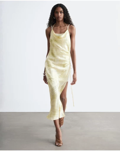 & Other Stories - Cowl-Neck Jacquard Midi Dress