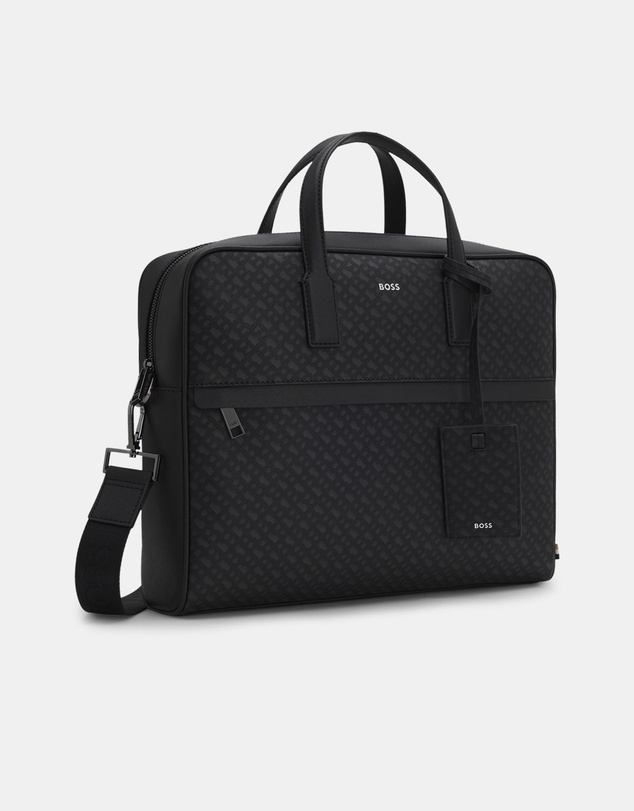BOSS - Zair Foil-Embossed Logo Monogram Document Case
