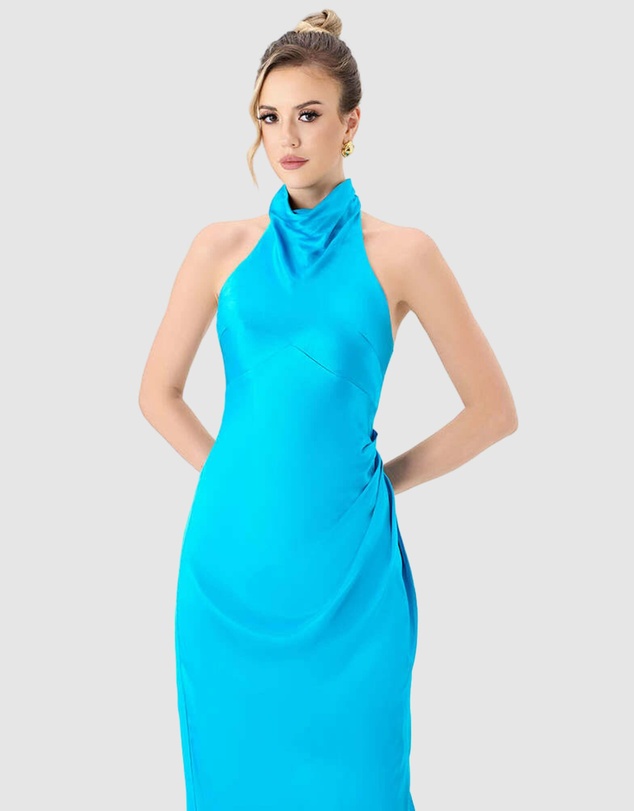 Bariano - Aaliyah High Neck Cowl Gown