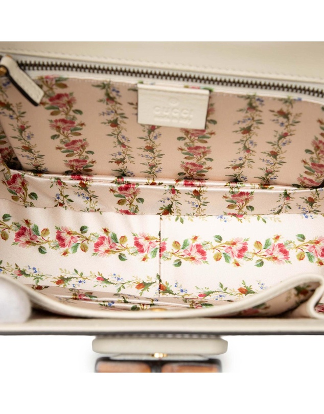 Pre-Loved by Azura Reborn - Pre-Loved Calfskin Frame Print Bamboo Top Handle Bag