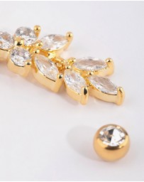 Lovisa - Gold Plated Titanium Marquise Diamante Belly Bar
