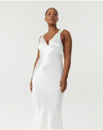 Third Form - Satin Gather Bra Bias Slip Dress