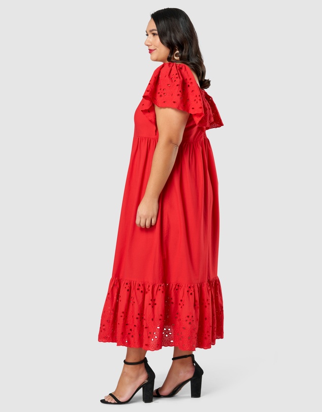 Pink Dusk by Curve Project - Girlz Broderie Maxi Dress