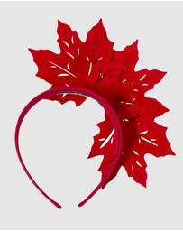 Max Alexander - Laser-Cut Red Winter Racing Fascinator