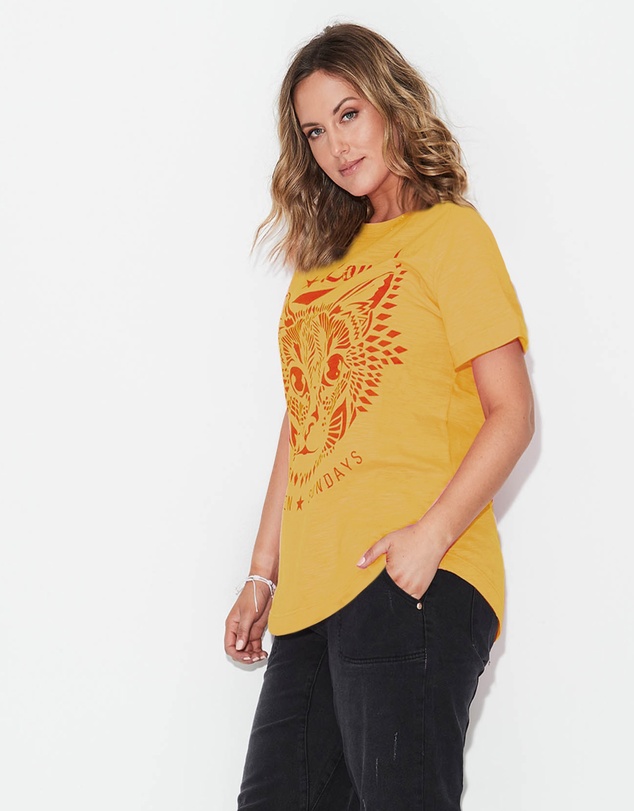 17 Sundays - Cat Tee - Mustard
