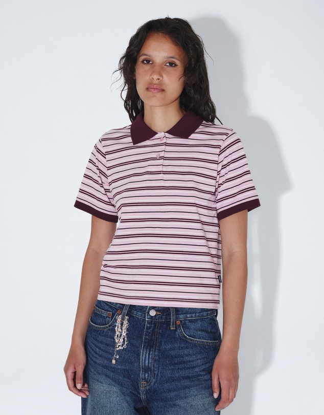 Dr Denim - Jade Polo Pink Stripe