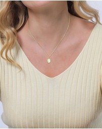 Elli Jewelry - Necklace Short Opal Vintage 925 Sterling Silver Gold Plated