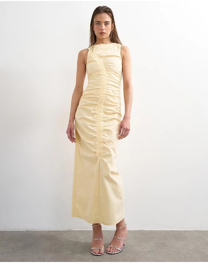 TOPSHOP - Sadie Ruched Sl Midi Dress Wvn